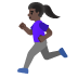 🏃🏿‍♀️ woman running: dark skin tone display on Google